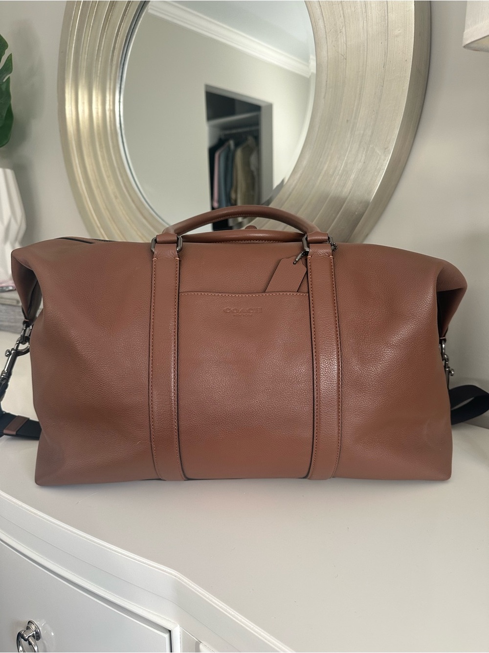Coach Leather Duffel Bag in Cognac